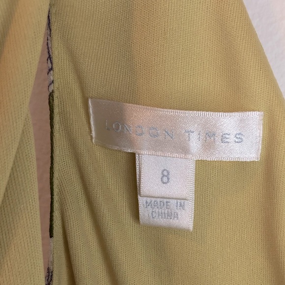 London Times Floral Tiered Ruffle Lettuce Hem Midi Dress - Picture 9 of 9